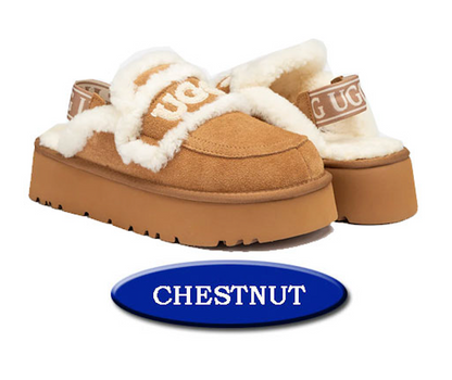 Ozwear OB938PD Violet Shearling Platform Slipper