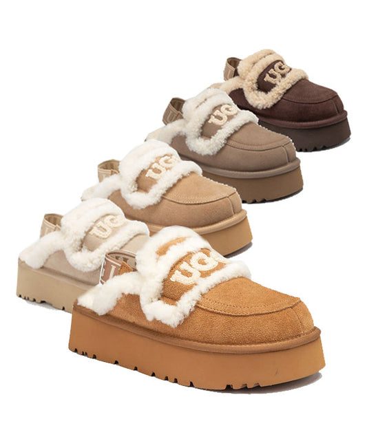 Ozwear OB938PD Violet Shearling Platform Slipper